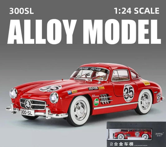Mercedess-Benz AMG 300SL Diecast Model Car, 1:24 Scale, Racing Edition #35, Red